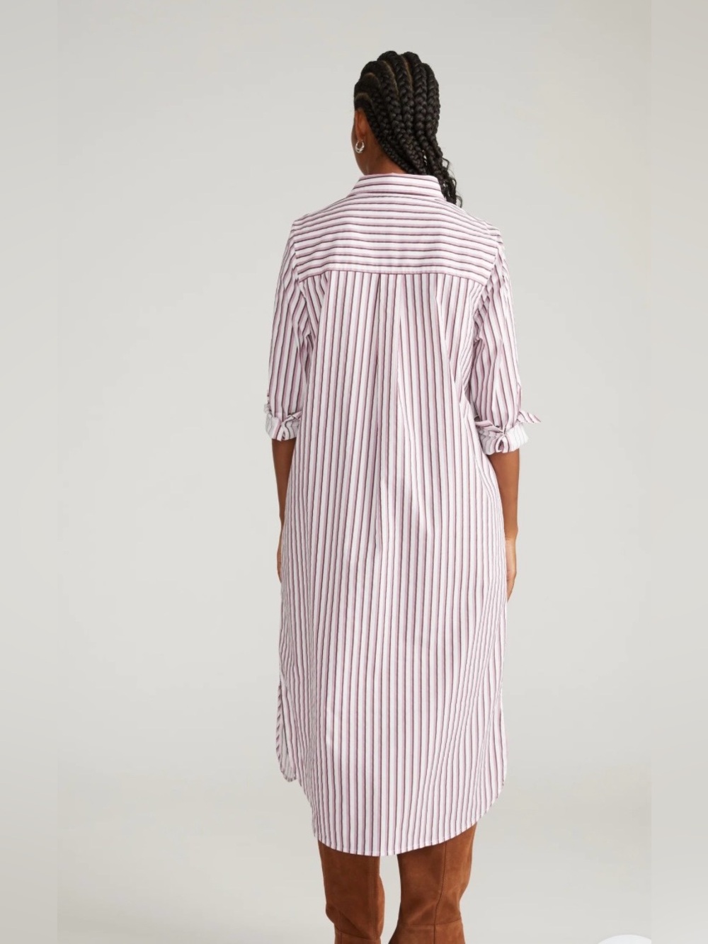 Universal Standard Odeon Poplin Shirtdress in Lilac Stripe. NWT. XS US=10-12 reg - Picture 3 of 7
